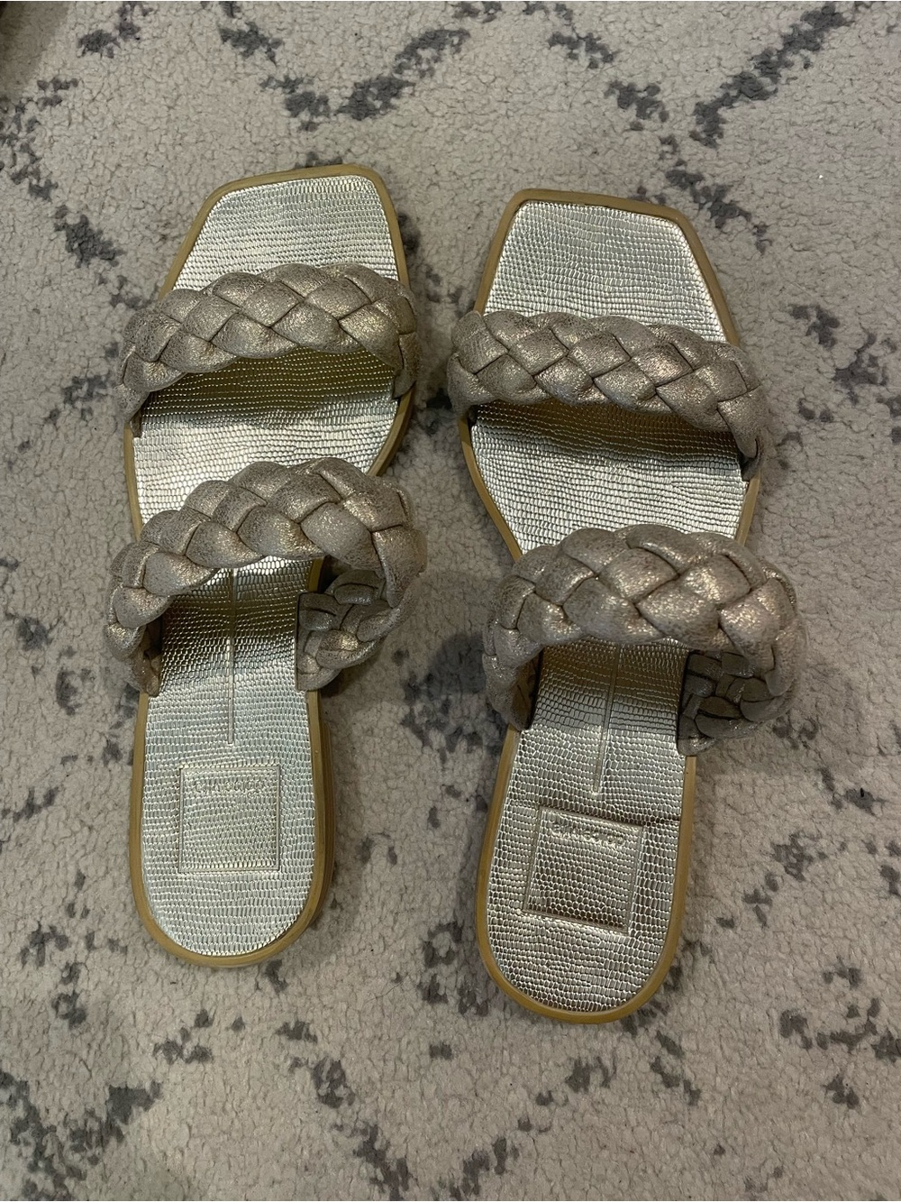 Dolce vita Indy sandal - Braided Metallic Slide Sandals in gold